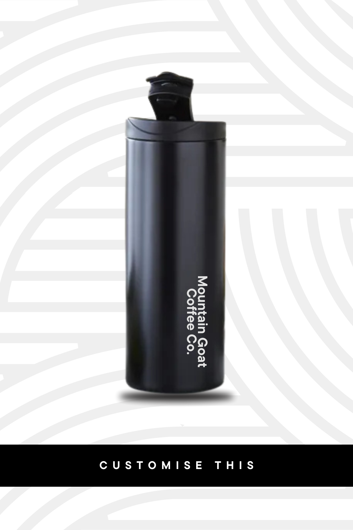 350ml Stainless Steel Black Travel Mug- customise